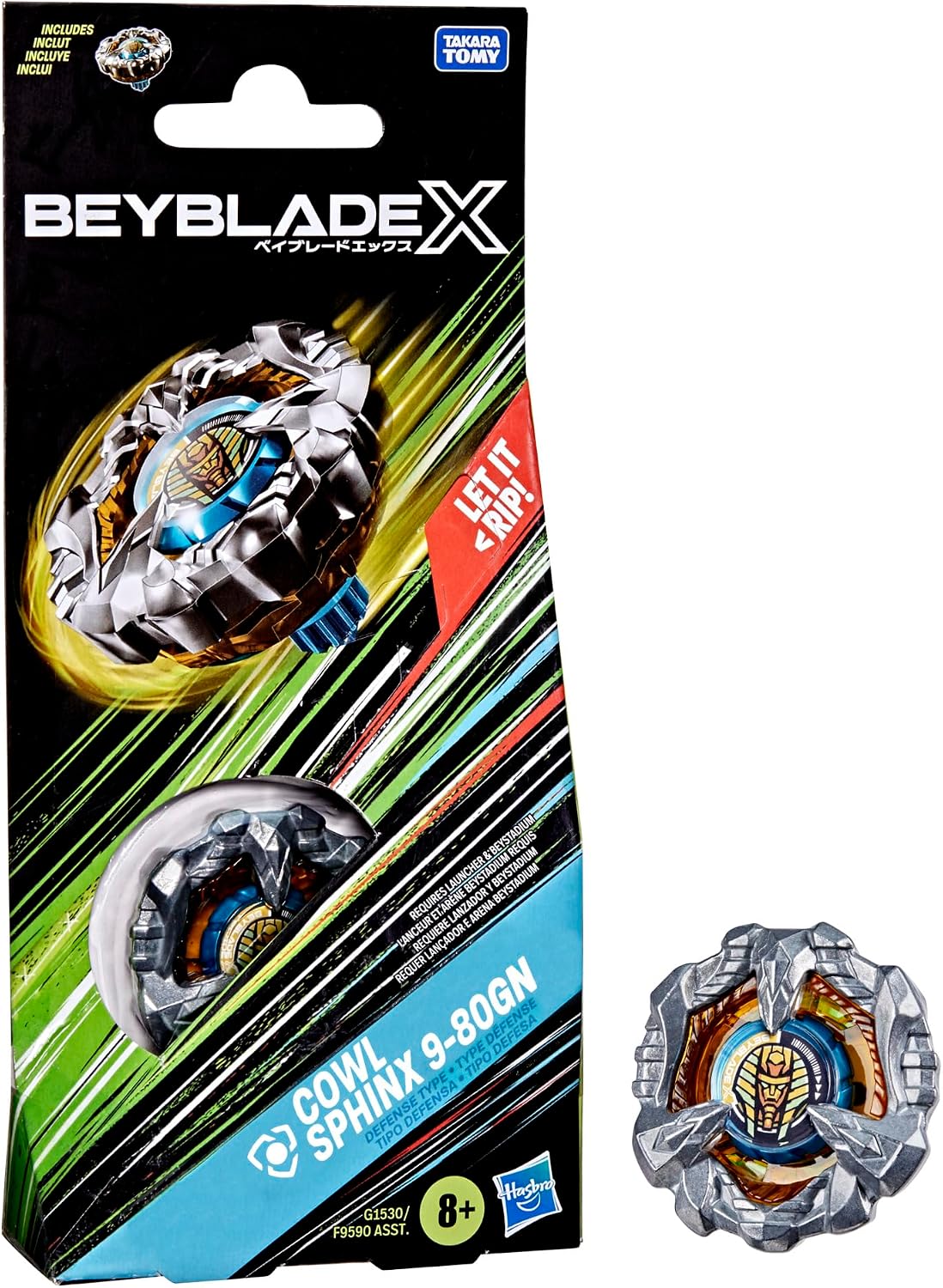 Beyblade X Cowl Sphinx 9-80GN Booster Pack Defense Type Hasbro NIB